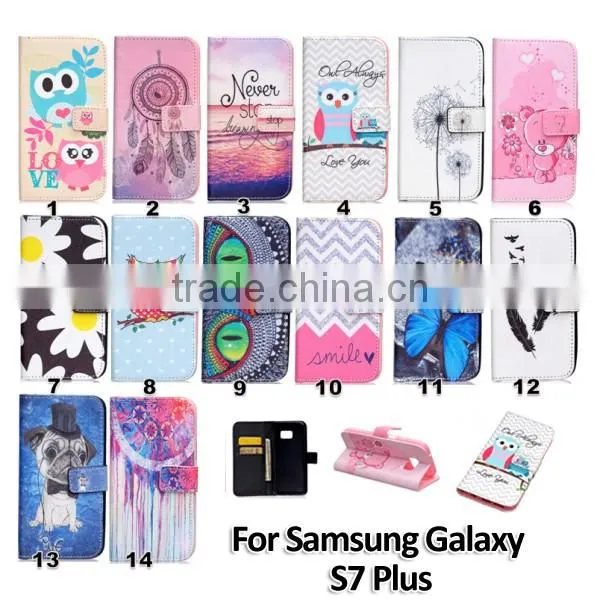 Painting phone case wallet leather case leather flip holster for Samsung S7 edge