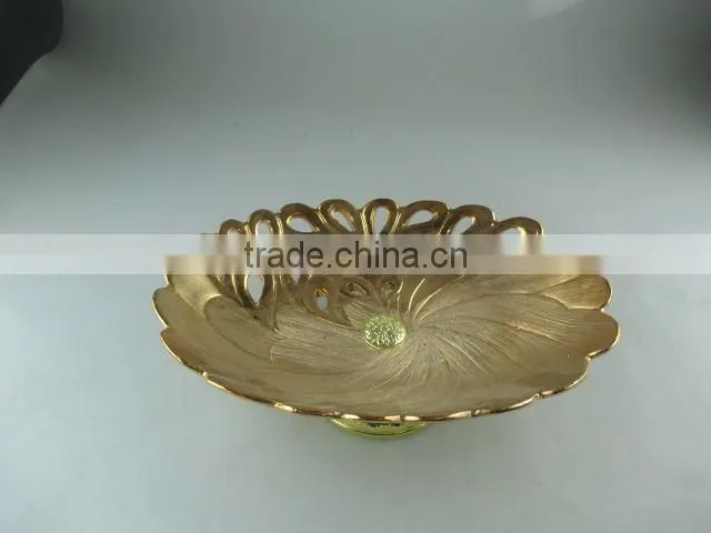 Stocklot golden metal stand for fruit/cake/candy/daily use