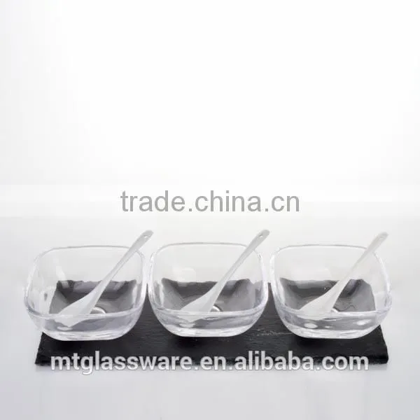 3 PCS OF SET cheap antique clear classical antique glass suger fruit bowls