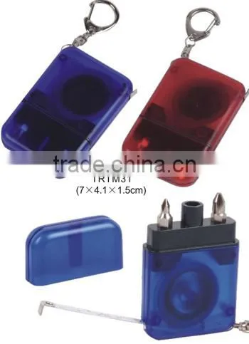 Hot selling tape measure keychain with mini tools