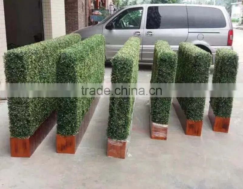 Outdoor plastic boxwood hedge