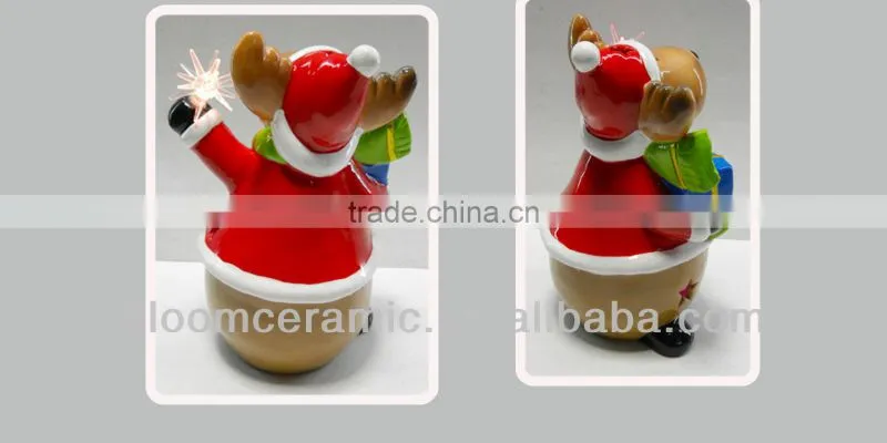 Ceramic christmas decor with LED light