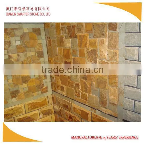 Golden sandstone tile for wall,golden sandstone brick,square sandstone tile