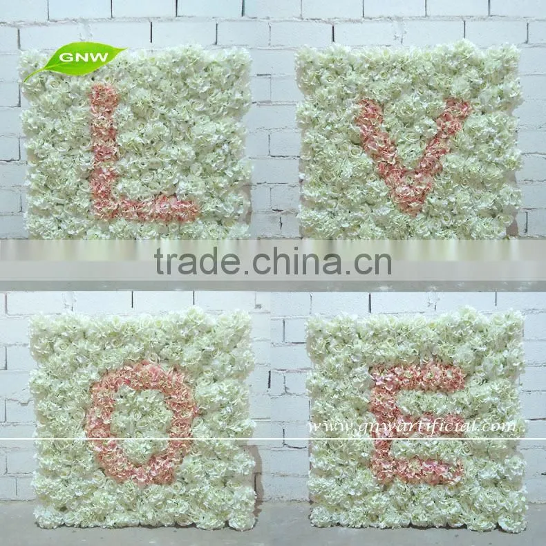 GNW FLW1507-1 Artificial Rose and Hydrangea Blossom Flower Wall for wedding decoration