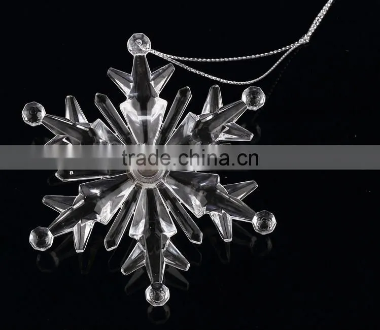 led 7colors light plastic acrylic Christmas snowflake ornament
