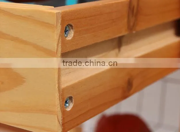 2016 good quality and competitive price wooden kitchen trolley with three metal wire brackets/ceramic tile on top with drawer