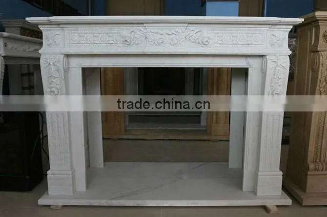 white marble fireplace
