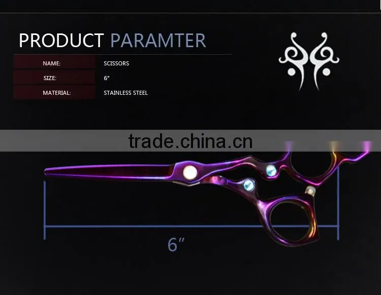 QJ-JC125 beauty coating titanize scissors with stainless steel hair scissors