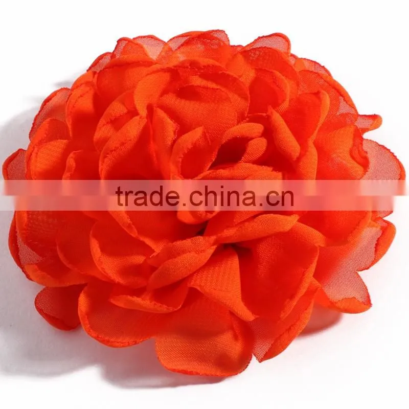 handmade singe organza flower clip for kids hair accessories