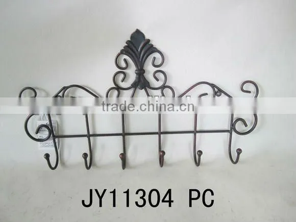 Decorative Metal Wall hook with wooden plague
