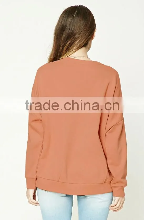 Custom Crewneck Sweatshirt Oversized Sublimation Spring Pullover Sweatshirt Without Hood For Young Ladies College