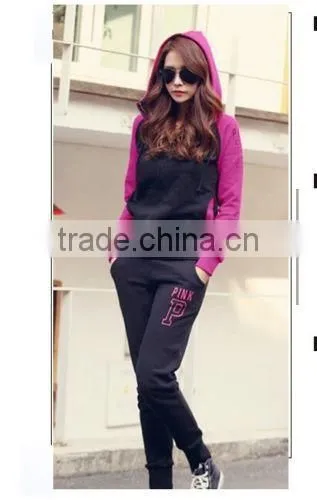 2pcs Suit Women Sport Tracksuit Outfits Zip Hooded