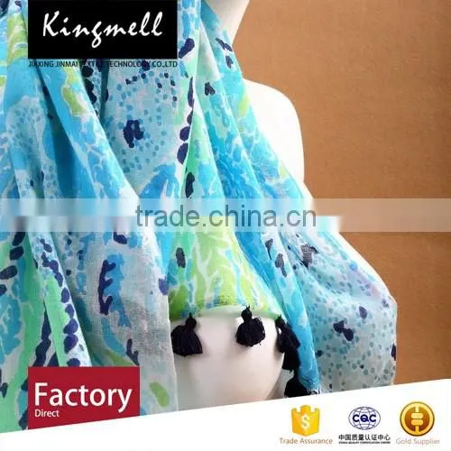 Custom Design Digital Print Silk&Cashmere Scarf for Female