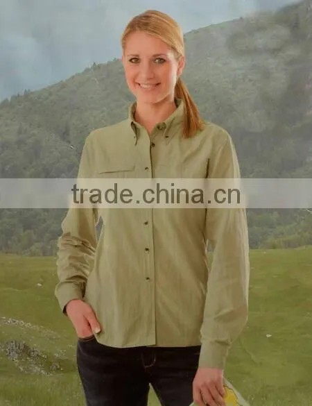 Women Long Sleeve Quick-dry Outdoor Sportswear Shirts khaki shirt