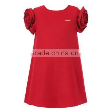 Fashion Flower Girls Dress with Flower Sleeve, Kids Ball Gown Dress