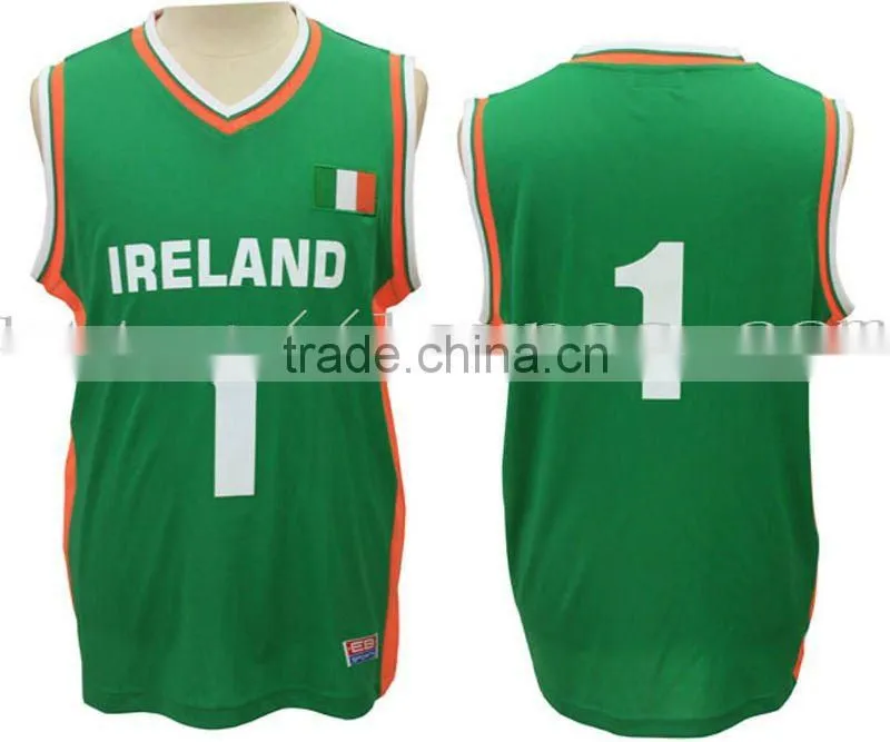 Green color basketball jersey for team