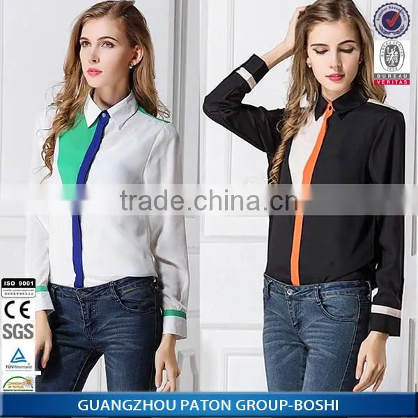 European style ladies blouse top 100 cotton blous from Guangzhou