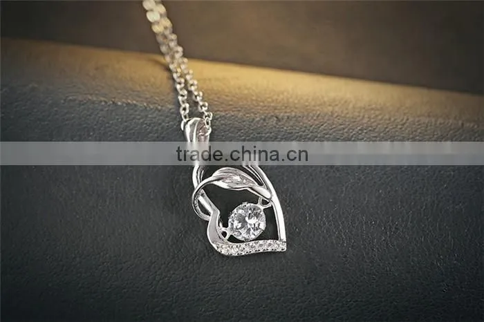 Sterling Silver Forever Lover Heart Pendant Necklace For Women