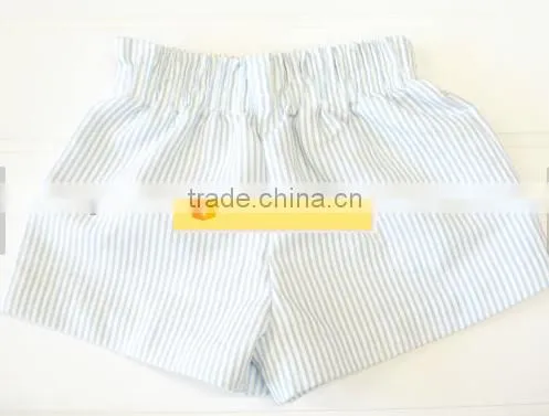 Wholesale Baby Girls Korean Style Baby Leggings Kids Pants Summer Fashion Blue Stripe Shorts