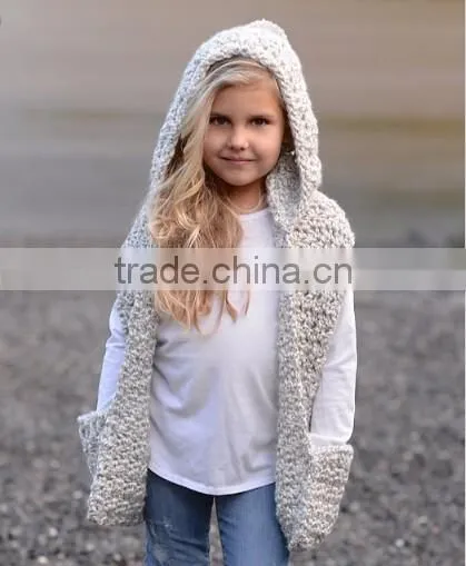 Wholesale Fashion Knit Scarf With Pockets Baby Scarf