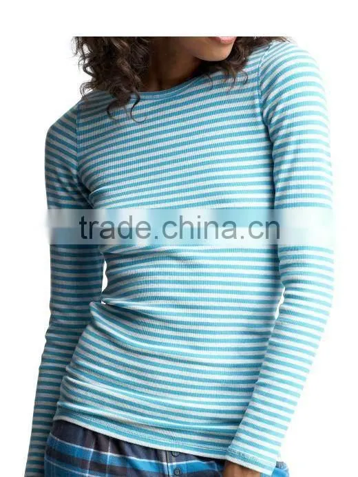 WOMENS STRIPED LONG SLEEVE T SHIRT