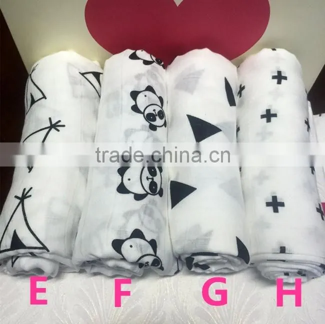 breathable 100% cotton baby muslin swaddle blankets