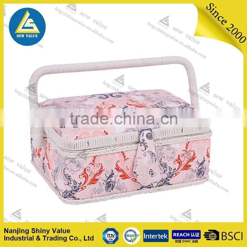 New design folding sewing basket with handle in hign quality