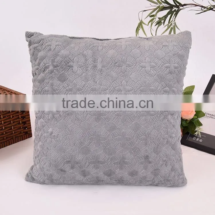Grey color star quilt design decorative pillow, customized design quilt pillow set, solid micromink pillow for sofa