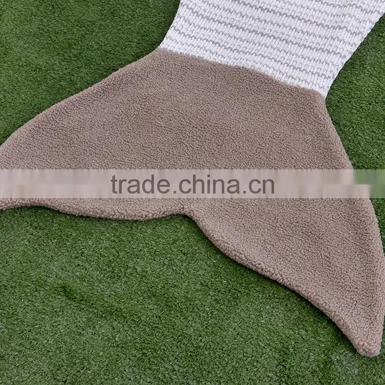 high quality multicolor mix knitted mermaid tail blanket