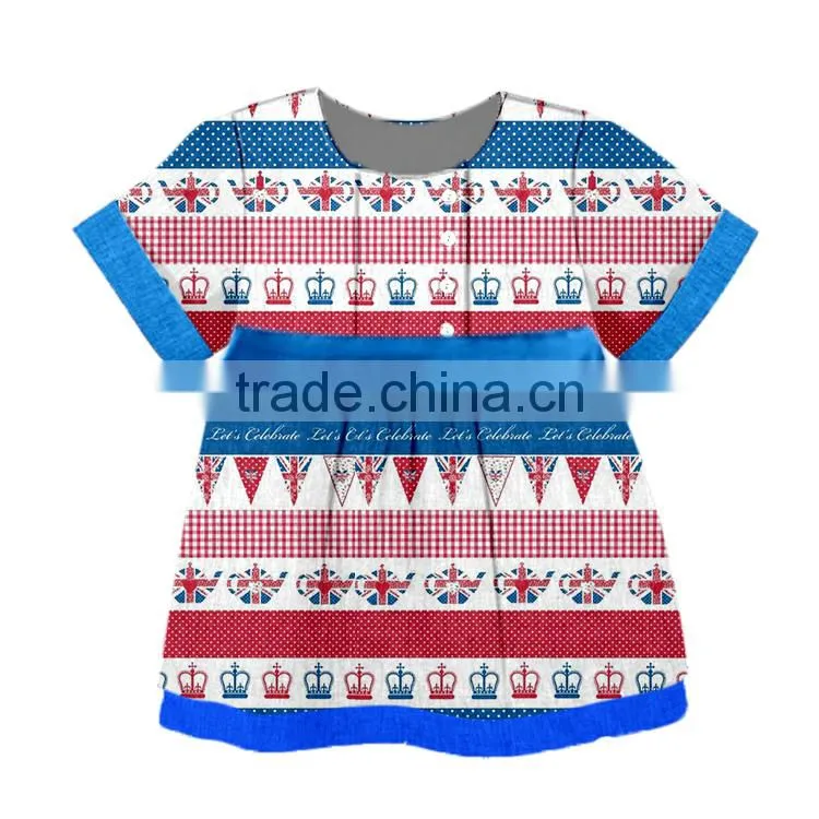 Yiwu wholesale beautiful color pattern specifically designed for the little girl cotton clothes