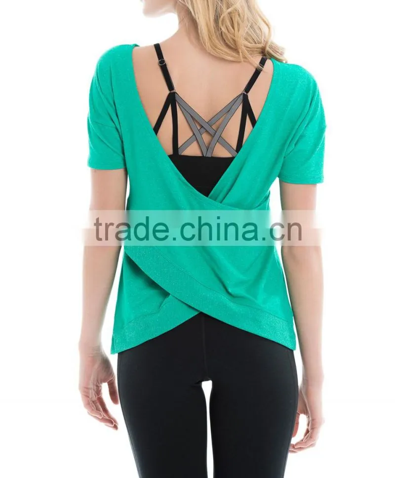 Polyester/Cotton Custom water based printing fitness Tank top Women running Wear