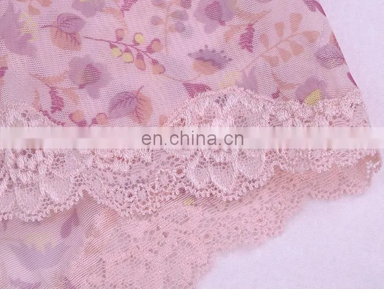 Well Sold Transparent Flower Printed Ladies Boyshort Panty