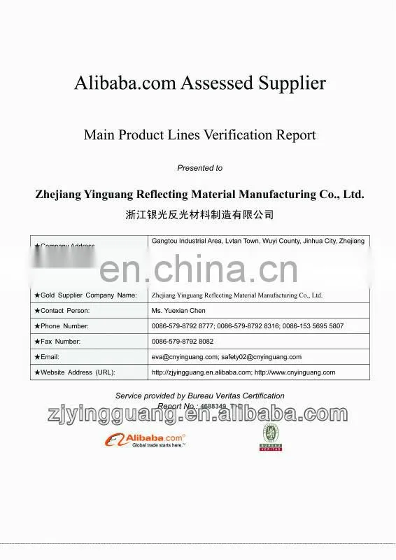 100% Polyester High Reflective Fabric Meet EN471