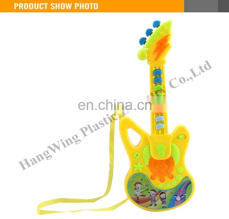 Hot Sale B/O Children Plastic Toy Cartoon Musical Instruments kids mini guitar