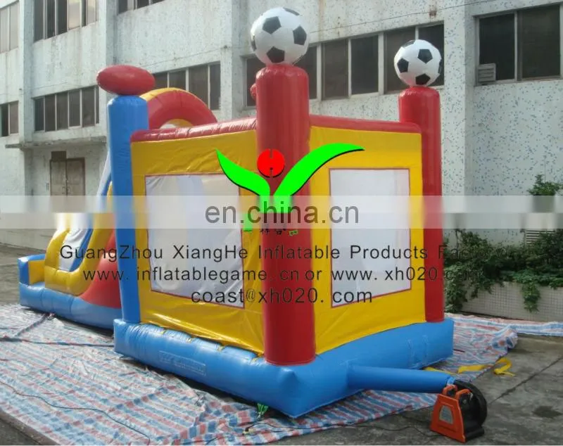 Hot sale commercial grade PVC Tarpaulin brand new CO150 inflatable soccer bouncer combo
