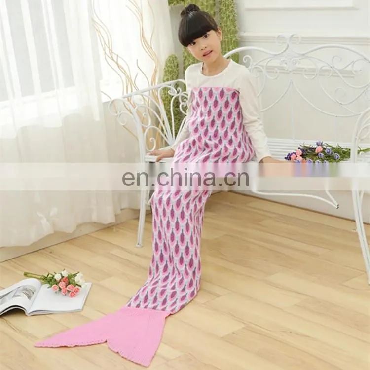 Fashion home blanket kid's warm mermaid tail blanket