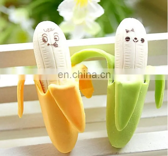 Cute Funny Novelty Banana Style Pencil Eraser Rubber Stationery Kid Gift Toy