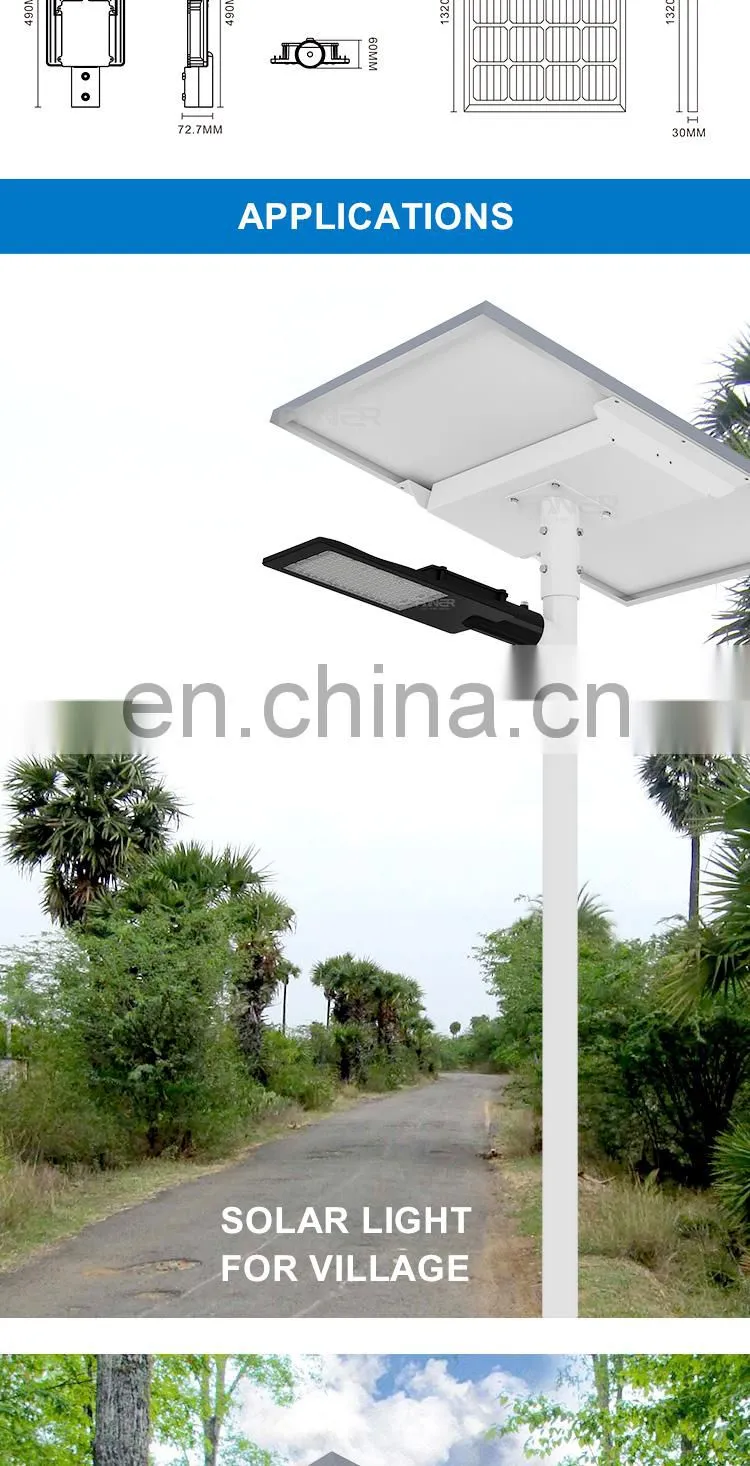 The new design Faner lighting 2020 new led solar street light waterproof ip67 50W 100w 150W 5 years wattery solar led street lig