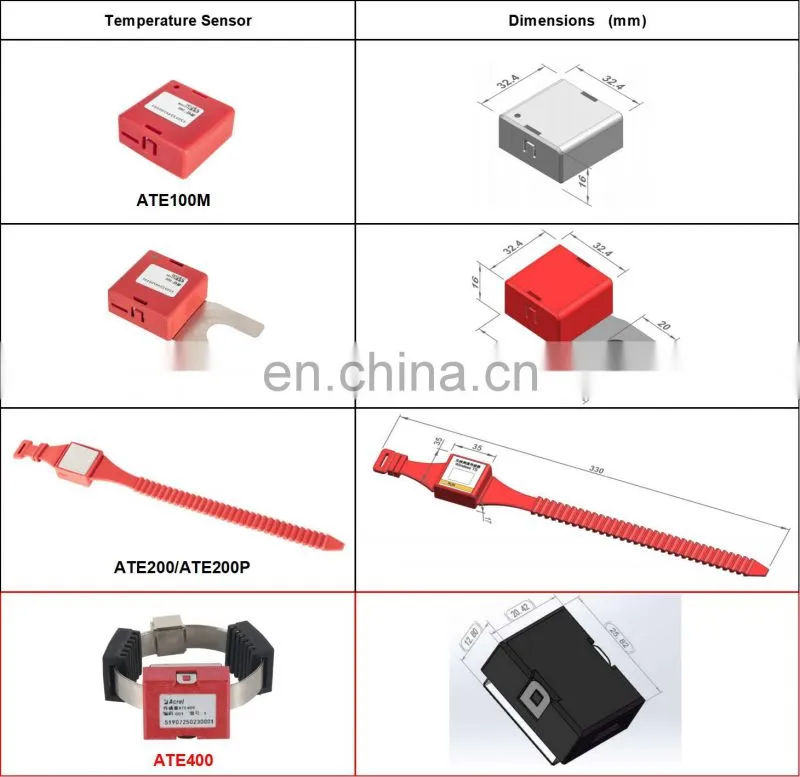 ATE400 passive wireless temperature sensor alloy chip fixed type CT sensing powered