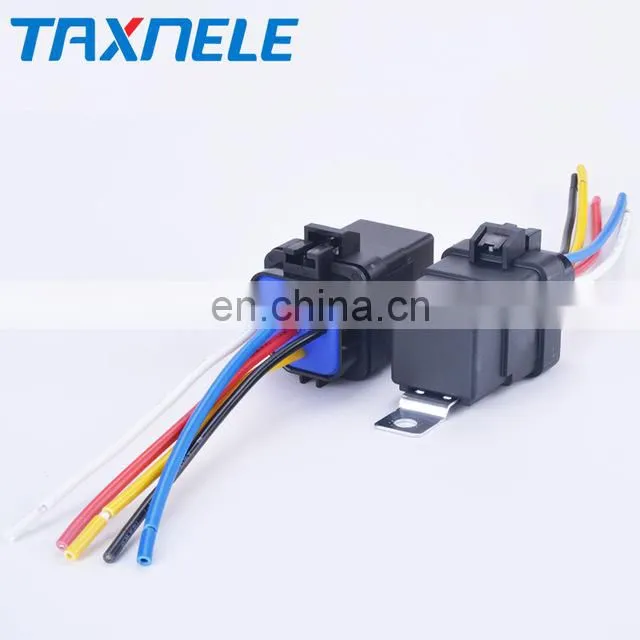 Automobile Relay Waterproof Integrated Wired DC12V 40A 5Pin 4pin Auto Relay With 105mm Length Wires car relay