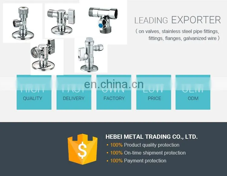 high quality toilet brass angle valve in chrome plated with plastic handle