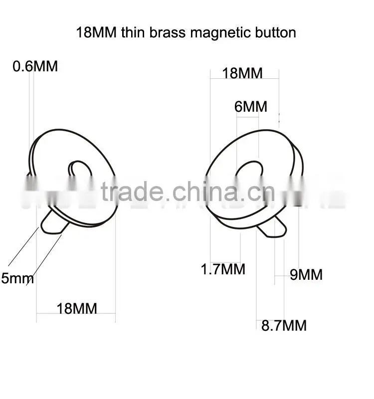 18mmx2mm antique Iron snap button Magnetic button