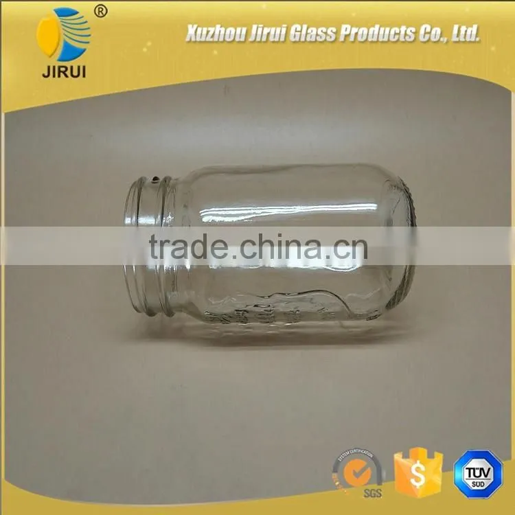 400ml Round Shape Ice Cold Clear Glass Mason Jar without Handle