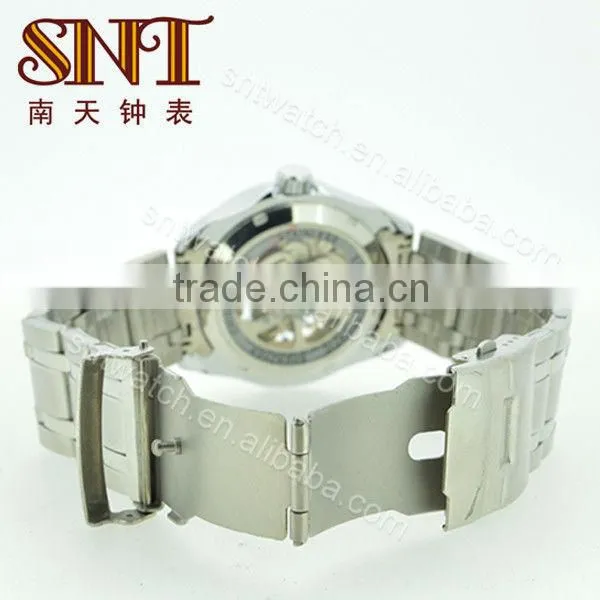 SNT-ME016 skeleton mechanical stainless steel watch