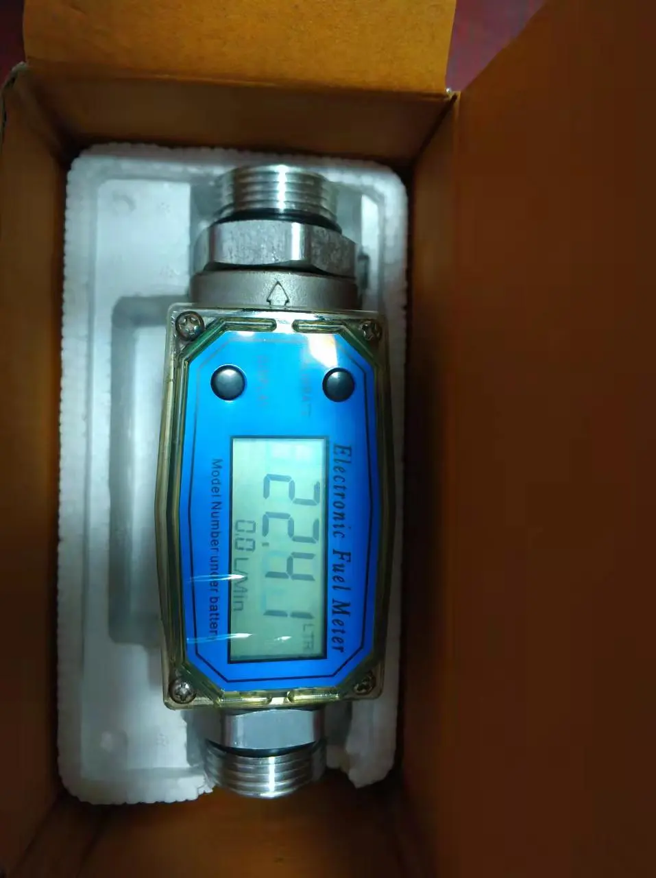 Small and delicate diesel turbine flowmeter far to the oceans