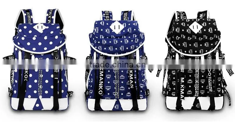 Wholesale custom canvas hiking school bags travel printed laptop school bag backpack
