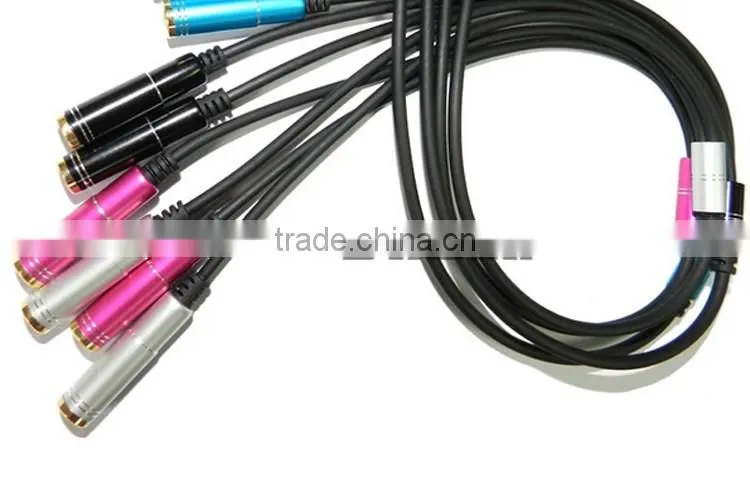 2016 top selling products in alibaba 3.5mm aux cable 1 Male to 2 feMale Stereo Aux Audio Cable for iphone 6 free samples