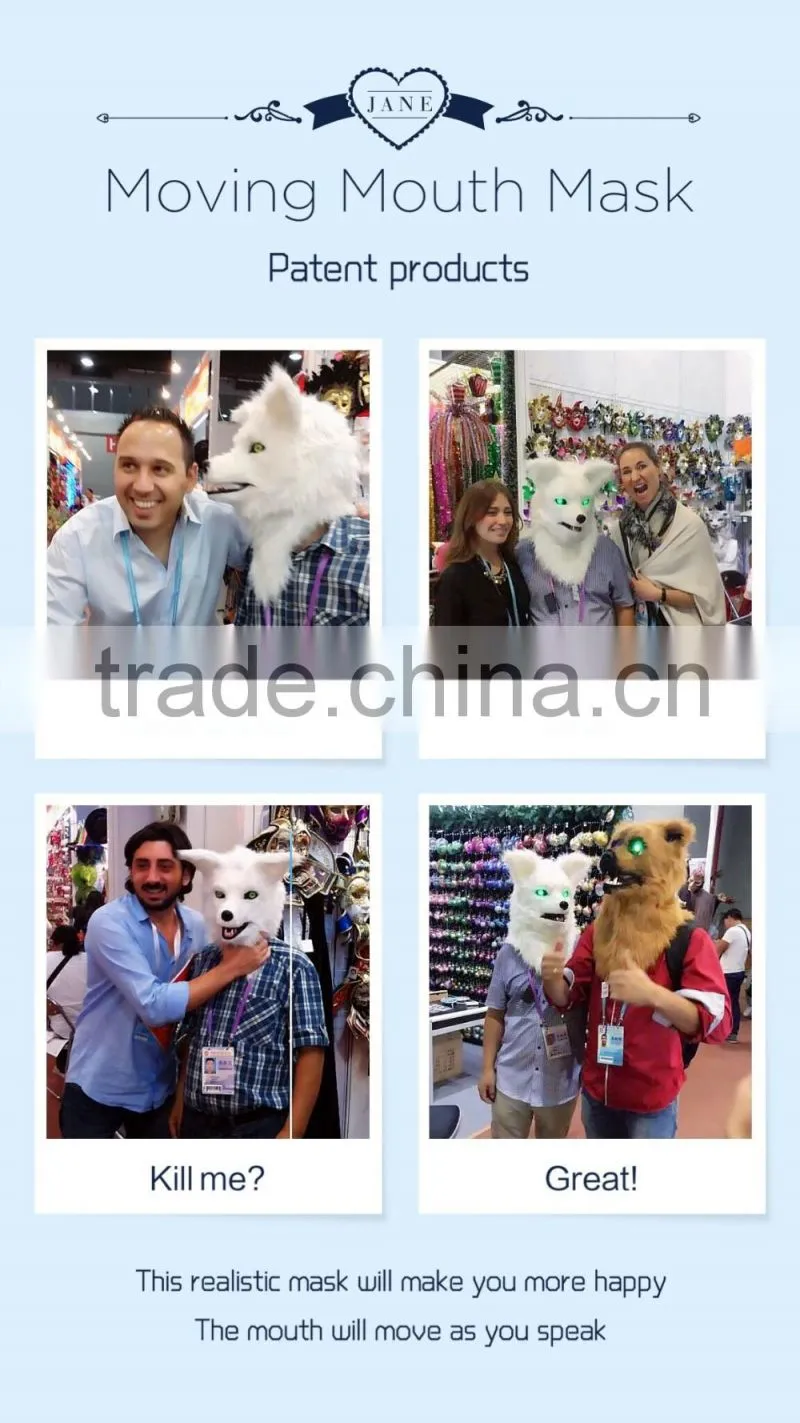 (White Wolf) Factory Wholesale Halloween Party Mask Animal Mask