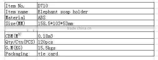 D710 New Design Bathroom Ware Accessories Elephant Shaped Hanging Soap Holder Plastic Soap Case Shower Dish Soap