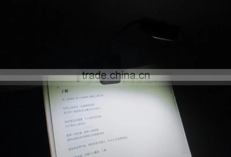 IP33 Grade 7lm LED Warm White Light Source LED Clip On Book Light
